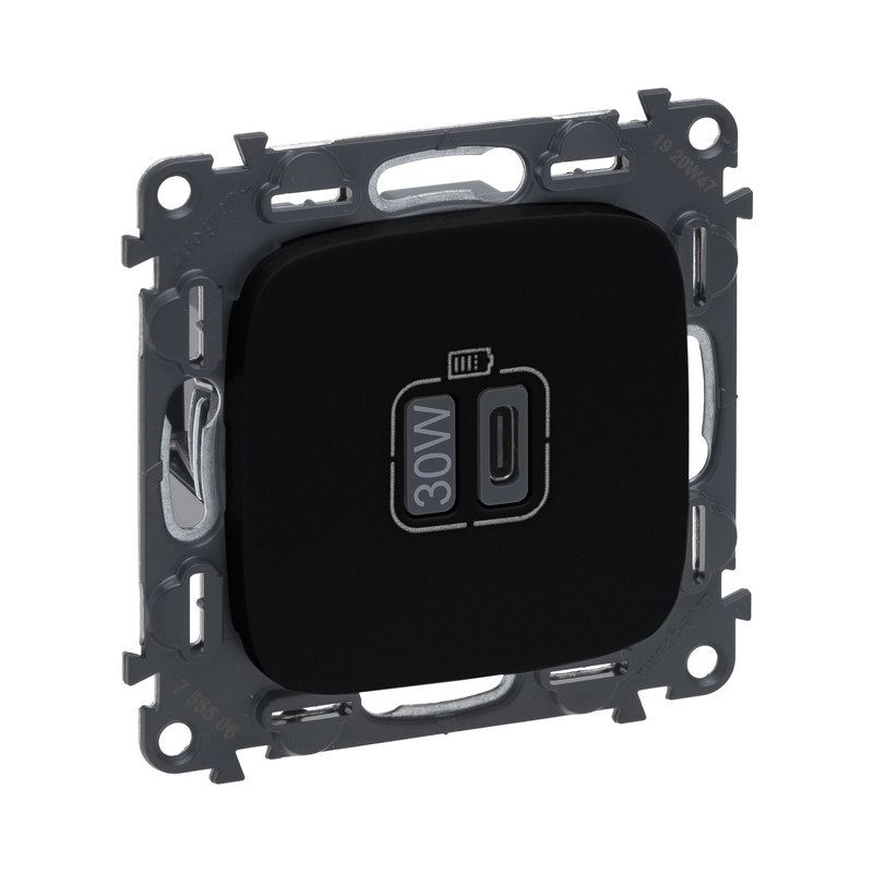 Контакт USB тип C Power Delivery 30W Черен - Legrand Valena Allure 755509