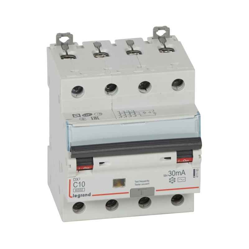 DX3 Комбинирана ДТЗ 4P C 10A AC30mA 6kA - Legrand 411185