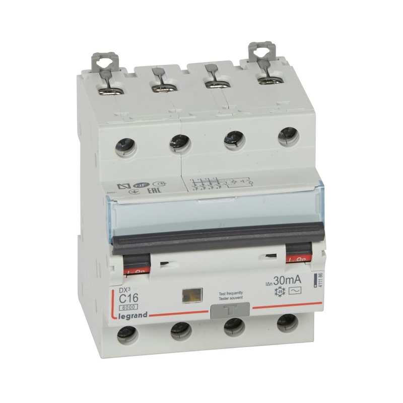 DX3 Комбинирана ДТЗ 4P C 16A AC30mA 6kA - Legrand 411186