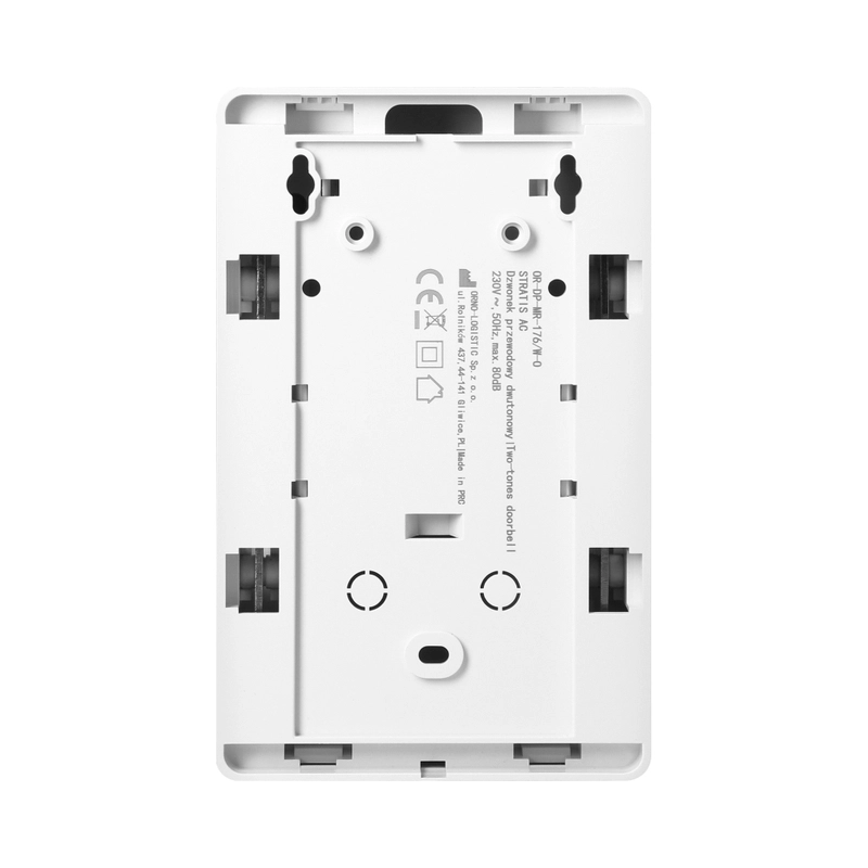 Звънец STRATIS AC 230V 80dB Bim-Bam Бял с дъб двутонен - ORNO STRATIS AC OR-DP-MR-176/W-O