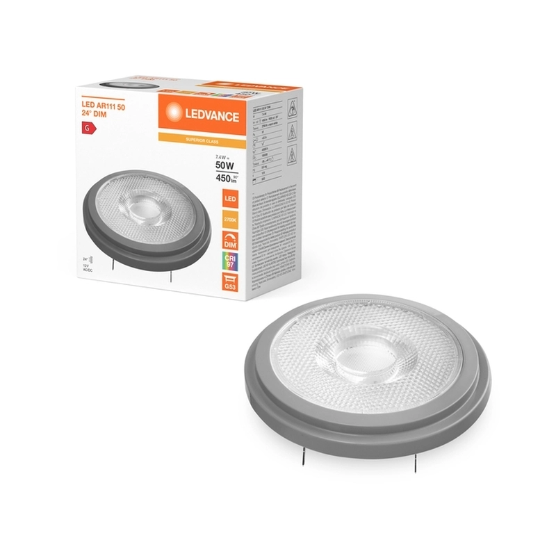 LED lamp PRO AR111 50 24° 7.4W 2700K Ra>90 12V G53 - LEDVANCE PRO AR111