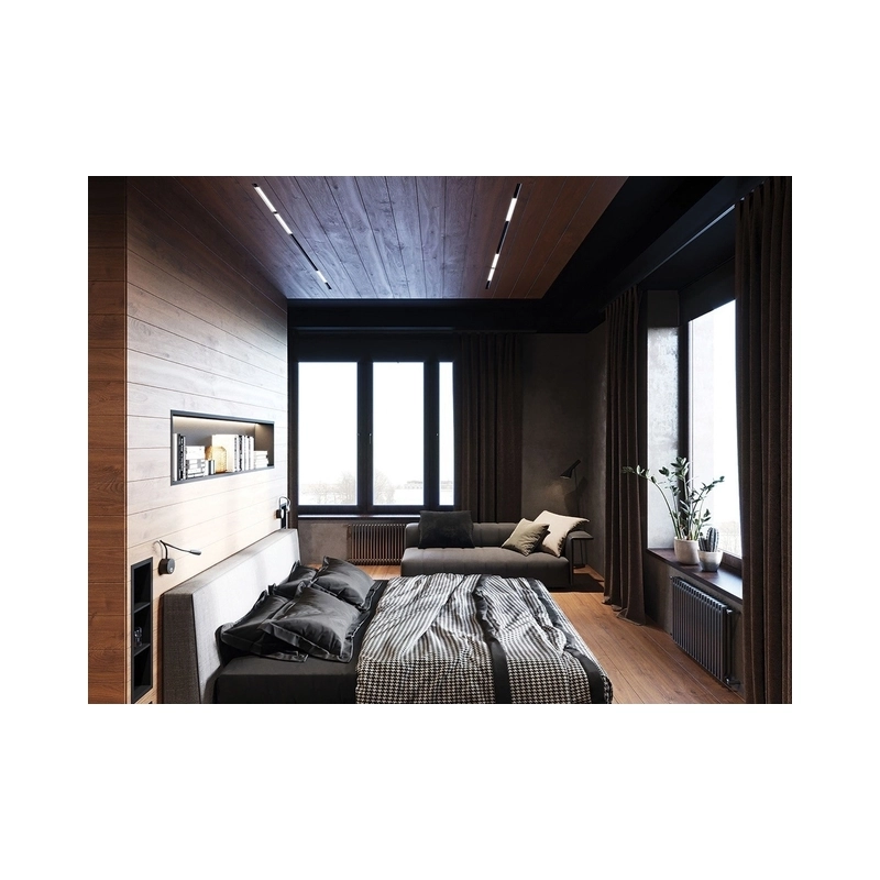 Linear LED luminaire for magnetic track 48V. Slim. DALI. 3000K. 2.282lm. 18W. CRI>90. 60cm. IP20. black - VK LED VK/04600/TR/DA/60/B/W EIVA 71164-060776