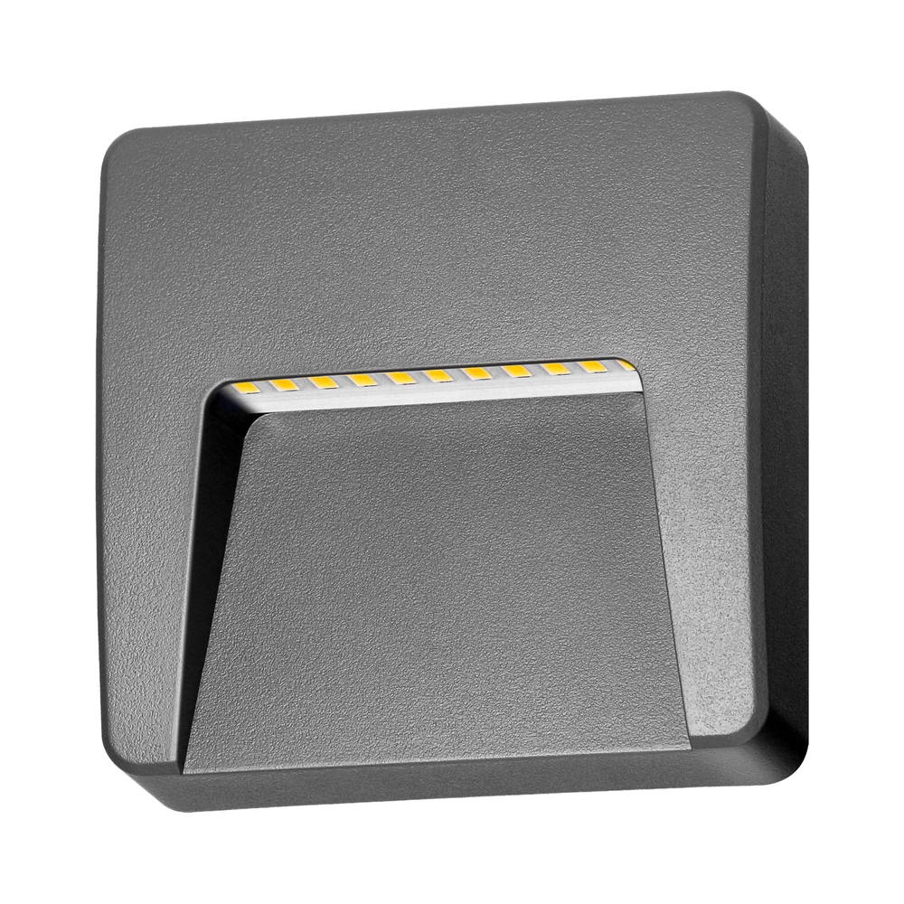 Осветител за стена SLIGO LED 3W, Outdoor wall lamp, 240lm, IP65, 4000K, квадратен, сив - Orno AD-OP-6609GL4