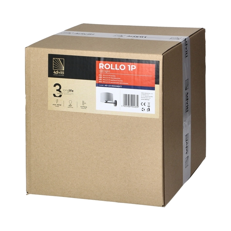 Decorative wall light ROLLO, max. 1x60W, gray - Orno AD-LD-6341GE27T