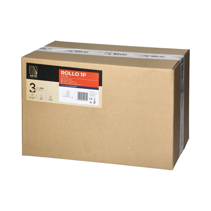 Decorative wall light ROLLO, max. 1x60W, white - Orno AD-LD-6341WE27T