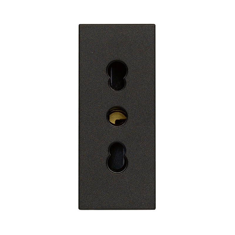 Контакт италиански стандарт P17/11 2P+E 16A 1M Black - VIMAR LINEA 30203.G
