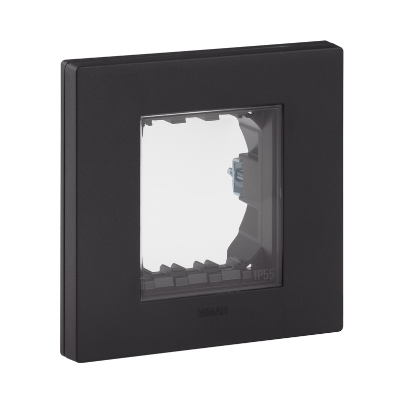 Водоустойчив лицев панел с крачета 2M IP55 Black  - VIMAR LINEA 30931.02