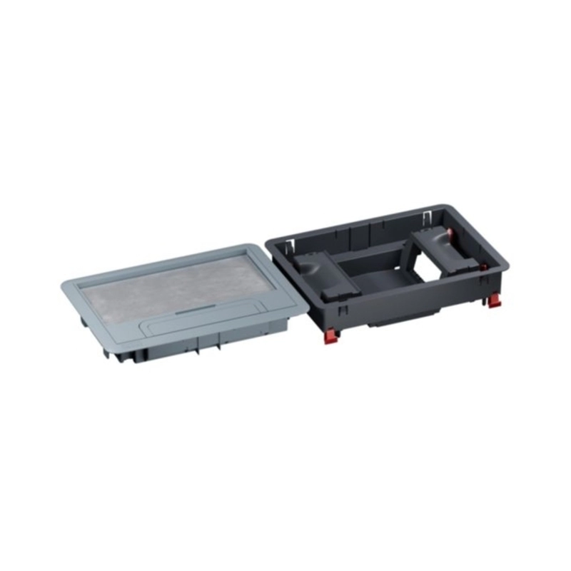 Plastic floor box for concrete floor 8M (2x4) module for vertically mounted mechanisms - Legrand Floor box 080712