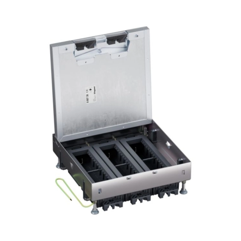 Metal floor box, fully recessed into a raised floor 24M (3x8) module for horizontally mounted mechanisms - Legrand Floor box 080738