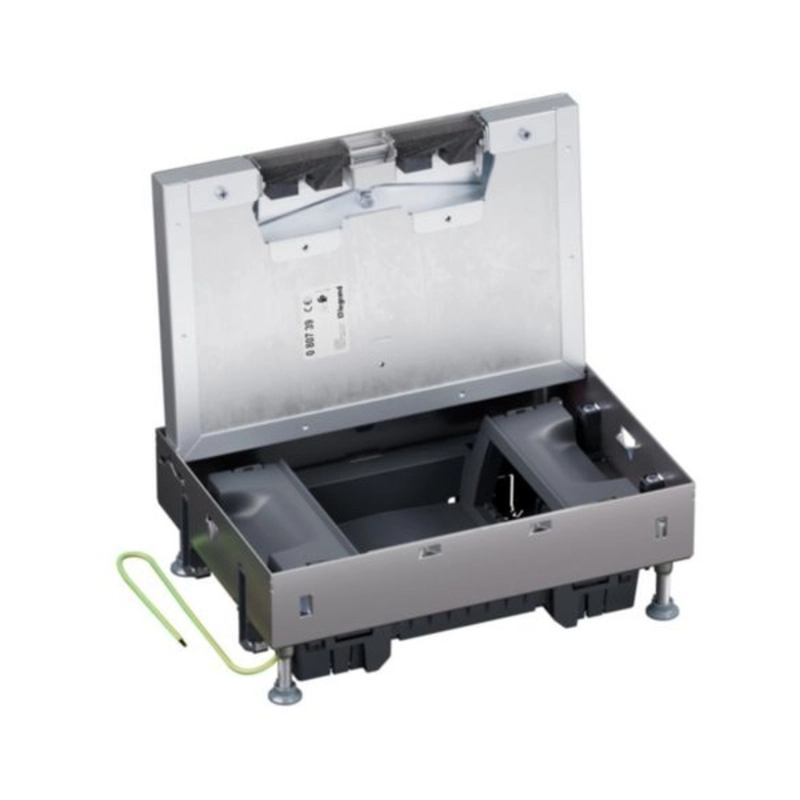 Metal floor box, fully recessed into a raised floor, 8M (2x4) module for vertically mounted mechanisms - Legrand Floor box 080739