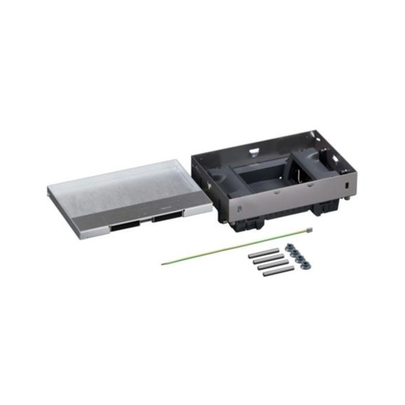 Metal floor box, fully recessed into a raised floor, 8M (2x4) module for vertically mounted mechanisms - Legrand Floor box 080739