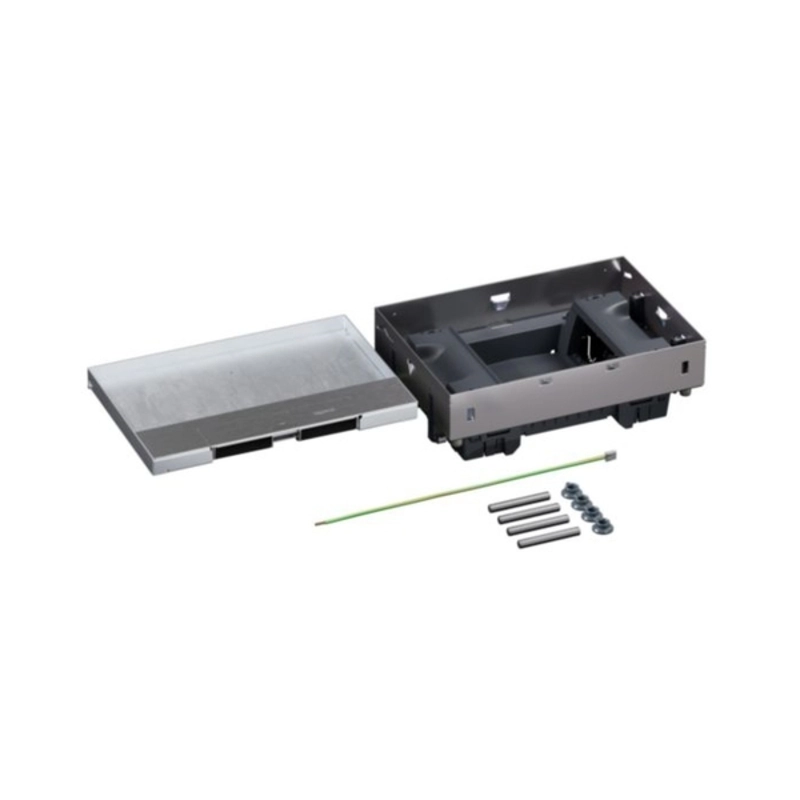 Metal floor box, fully recessed into a raised floor, 8M (2x4) module for vertically mounted mechanisms - Legrand Floor box 080739