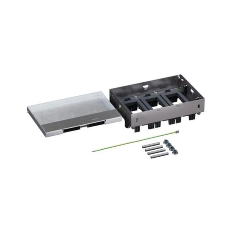 Metal floor box, fully embedded in concrete, 12M (3x4) modules for horizontally mounted mechanisms - Legrand Floor box 080745