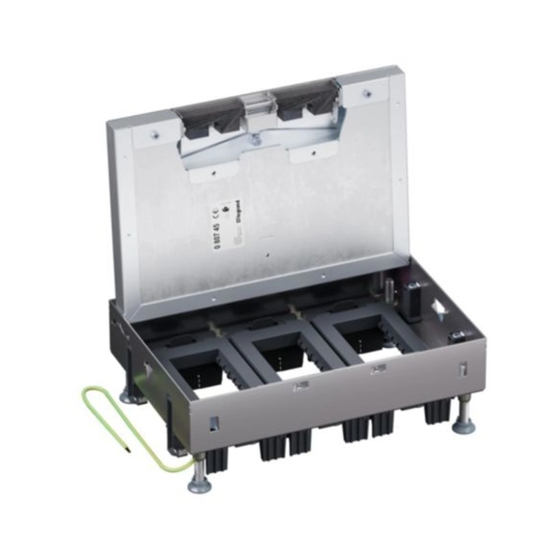 Metal floor box, fully embedded in concrete, 12M (3x4) modules for horizontally mounted mechanisms - Legrand Floor box 080745