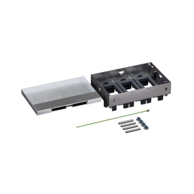 Metal floor box, fully embedded in concrete, 12M (3x4) modules for horizontally mounted mechanisms - Legrand Floor box 080745