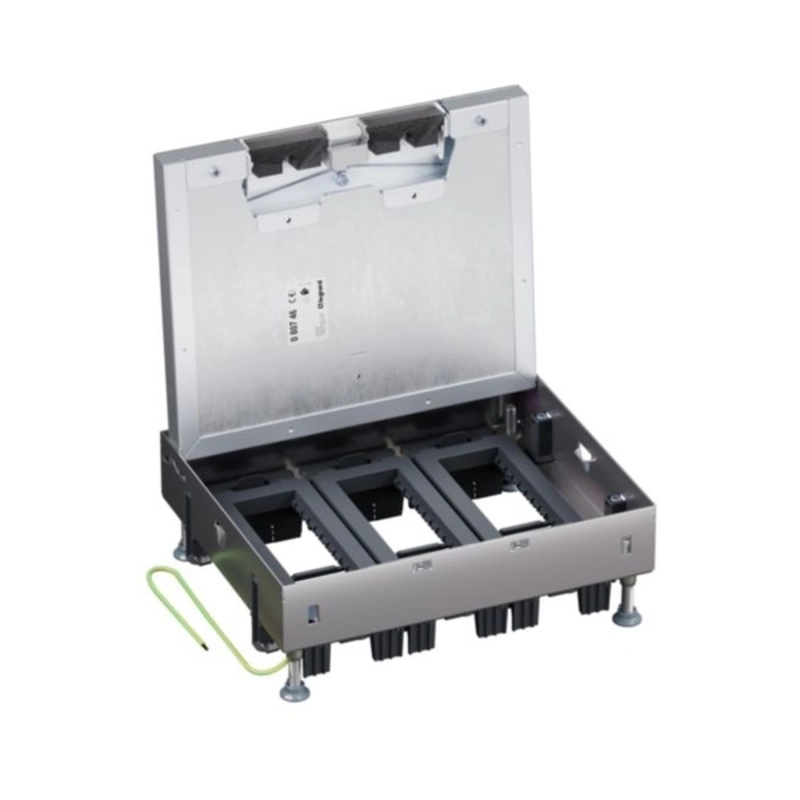 Metal floor box, fully embedded in concrete, 18M (3x6) modules for horizontally mounted mechanisms - Legrand Floor box 080746
