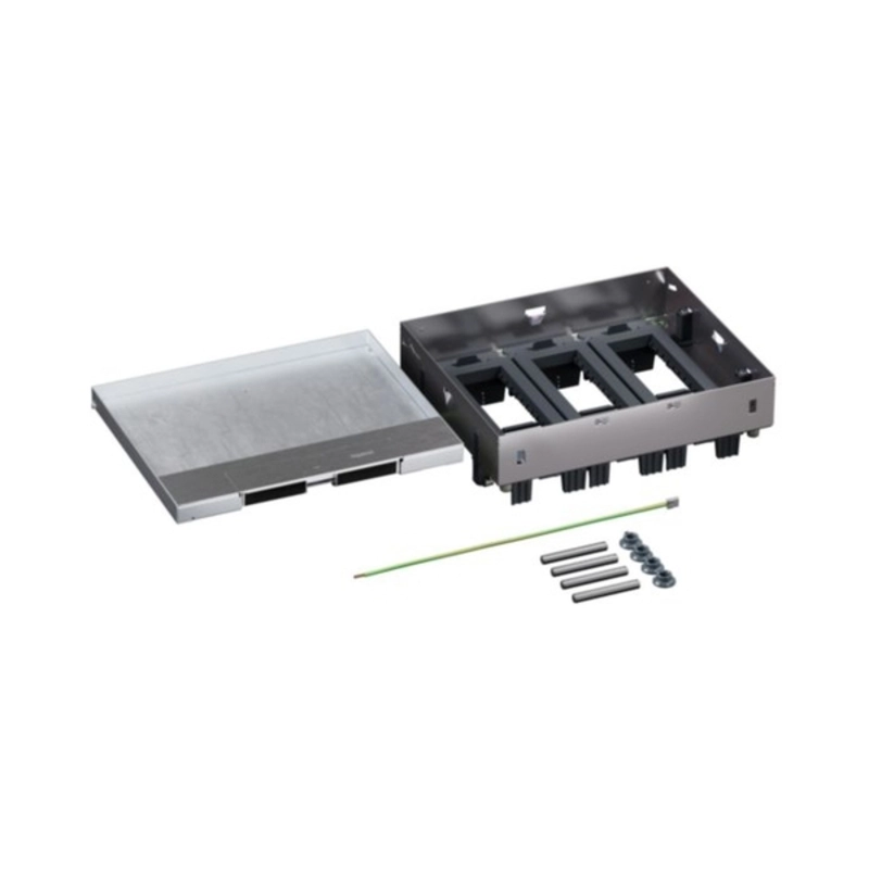 Metal floor box, fully embedded in concrete, 18M (3x6) modules for horizontally mounted mechanisms - Legrand Floor box 080746
