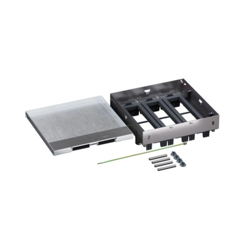 Metal floor box, fully embedded in concrete, 24M (3x8) modules for horizontally mounted mechanisms - Legrand Floor box 080747