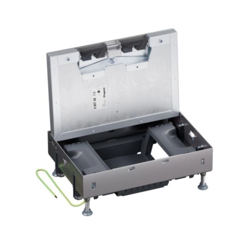 Metal floor box, fully embedded in concrete, 8M (2x4) module for vertically mounted mechanisms - Legrand Floor box 080748