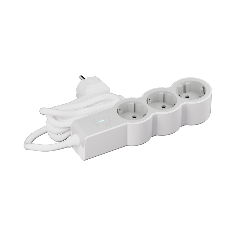 Разклонител 3x 2P+E Шуко с бутон ON/OFF и кабел 3m цвят Бял/светлосив Standart - Legrand Standart 694434
