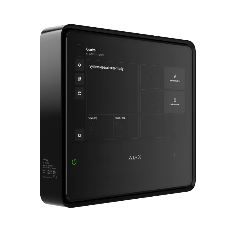 Wireless fire alarm panel with built-in touchscreen, 200 devices, 40 zones - AJAX EN54 Fire Hub