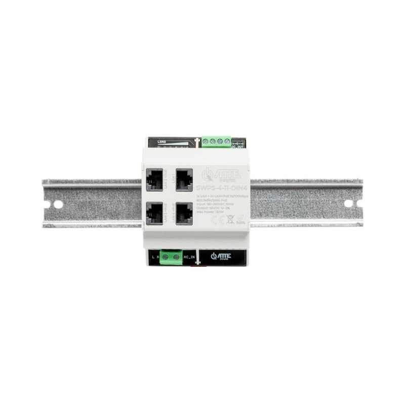 3 PoE порта, 1 UpLink порт - ATTE Power SWPS-4-11-DIN4