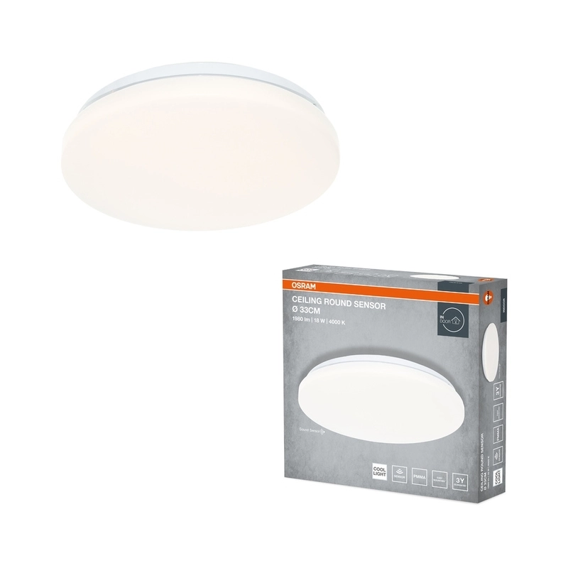 LED ceiling light with sensor CEILING ROUND SEN 18W 1440lm 4000K IP20 white OSRAM