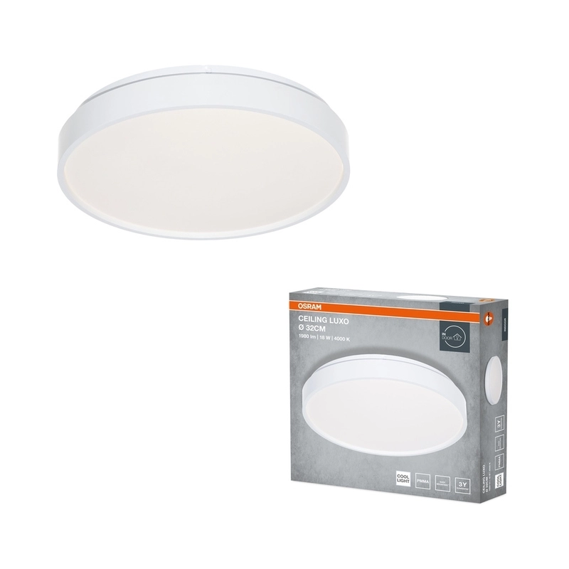 LED ceiling lamp CEILING LUXO 18W 990lm 4000K IP20 white ring OSRAM
