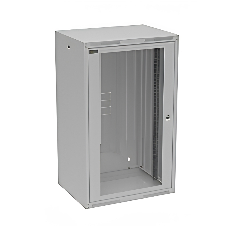 Шкаф стенен GrandN DUO 20U Сив RAL 7035 стъклена врата - Solarix GrandND-20U-645-11-G