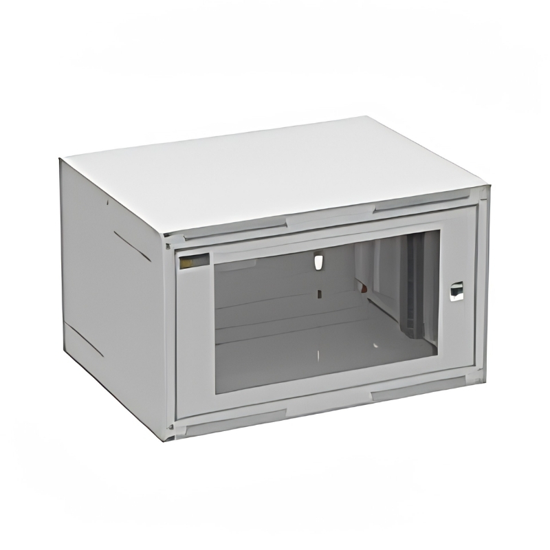 Шкаф стенен GrandN 6U Сив RAL 7035 стъклена врата - Solarix GrandN-6U-645-11-G