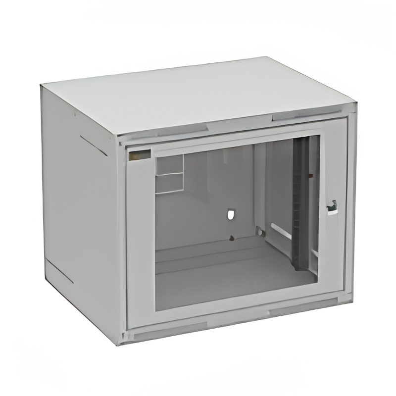 Шкаф стенен GrandN 9U Сив RAL 7035 стъклена врата - Solarix GrandN-9U-645-11-G