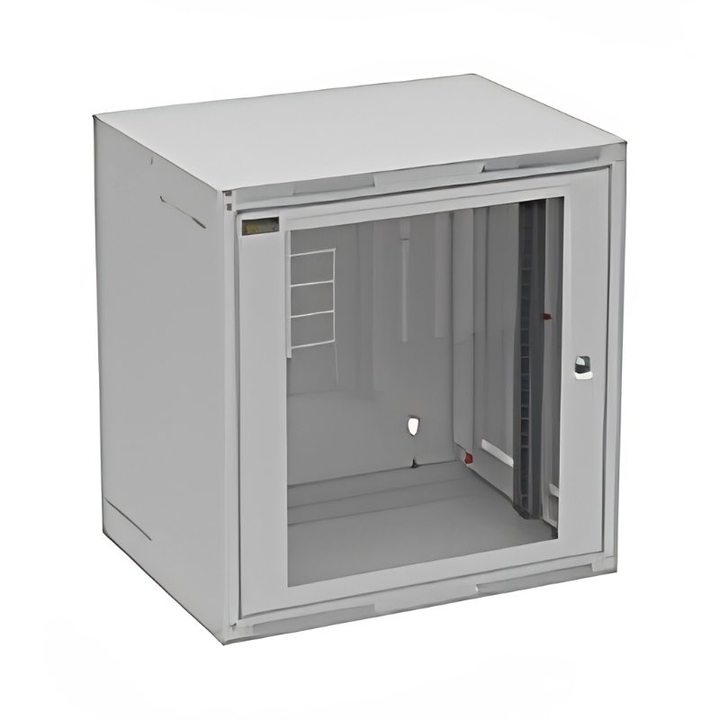 Шкаф стенен GrandN 12U Сив RAL 7035 стъклена врата - Solarix GrandN-12U-645-11-G