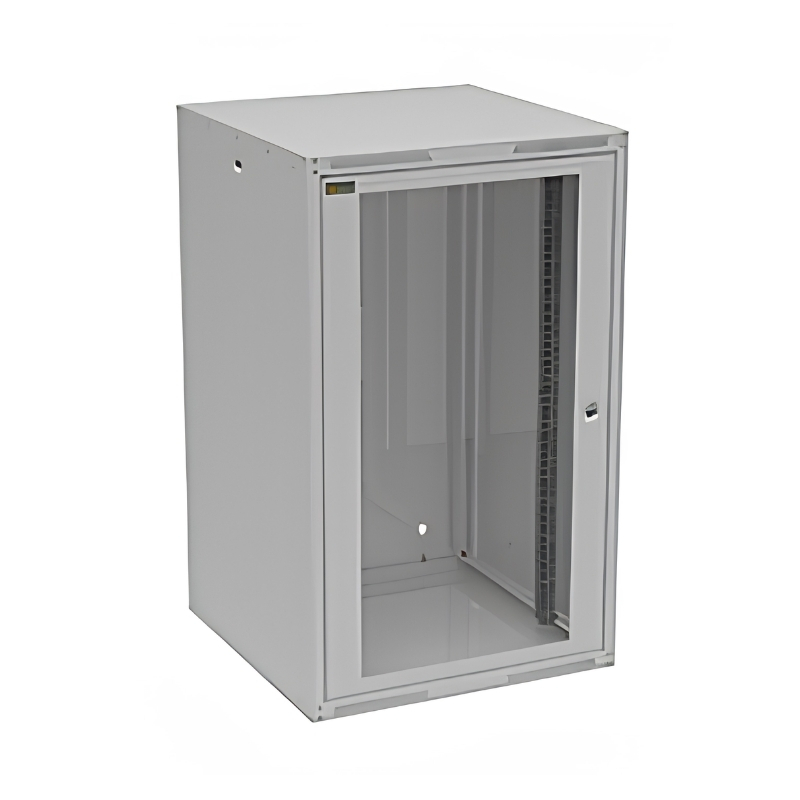 Шкаф стенен GrandN DUO 20U Сив RAL 7035 стъклена врата - Solarix GrandND-20U-66-11-G