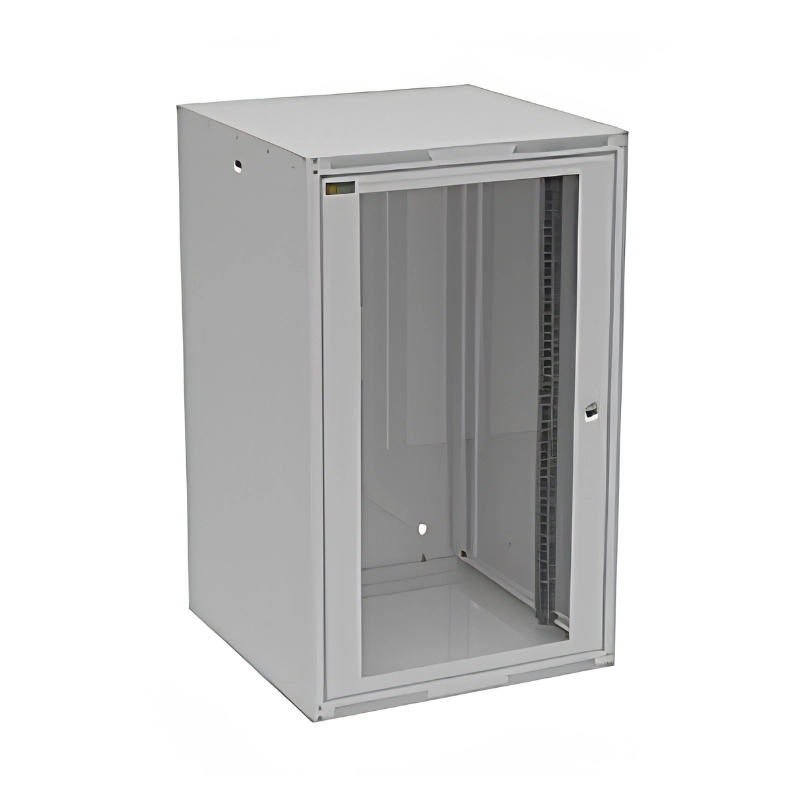 Шкаф стенен GrandN DUO 20U Сив RAL 7035 стъклена врата - Solarix GrandND-20U-66-11-G