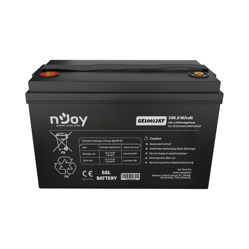 Батерия 12V 300,6 W/cell - 100Ah Тип VRLA без поддръжка Т11(M8) - NJOY GE10012KF