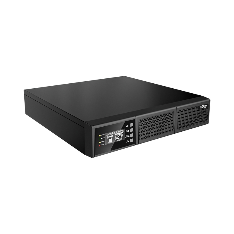 UPS 1000VA/900W, On-Line технология, двойна конверсия; Микропроцесорно управление, LCD дисплей, чиста синусоида; Rack дизайн - NJOY Runa 1K