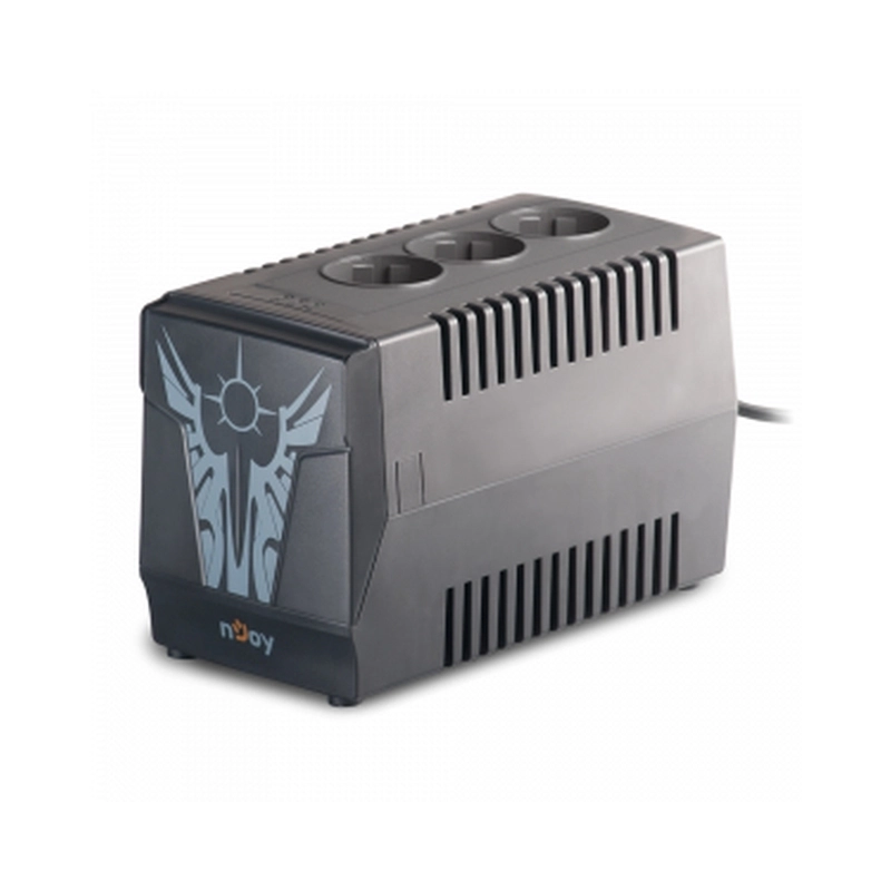 Стабилизатор на напрежение 1000VA/500W; синусоида без изкривявания, 3x шуко контакта 2xRJ11 гръмозащита - NJOY Paladin 1000