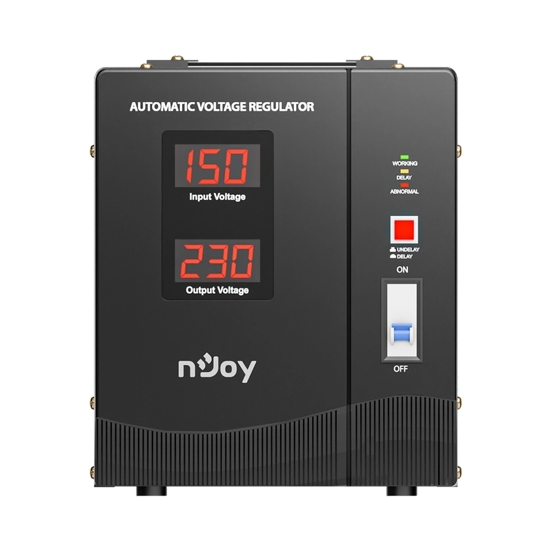 Стабилизатор на напрежение 3000VA/1800W с delay-time функция 3 минути или 10 секунди; 5x клеми за свързване - NJOY Alvis 3000