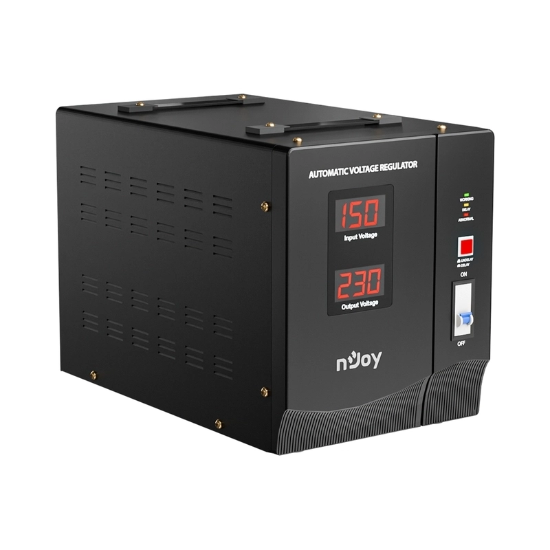 Стабилизатор на напрежение 5000VA/3000W с delay-time функция 3 минути или 10 секунди; 5x клеми за свързване - NJOY Alvis 5000