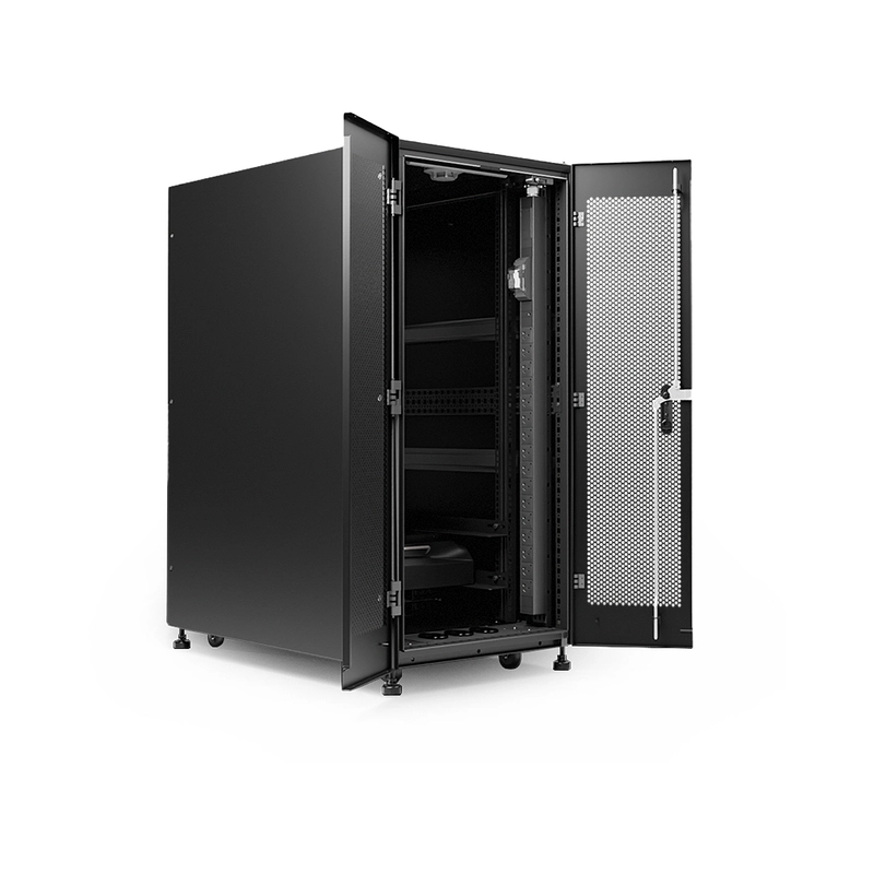 Micro Data Center 24U 1P 230V, 18U използваема, PDM 6kW IP20, PDU 12xC13 + 4xC19, - NJOY Forge MDC 3K-24U