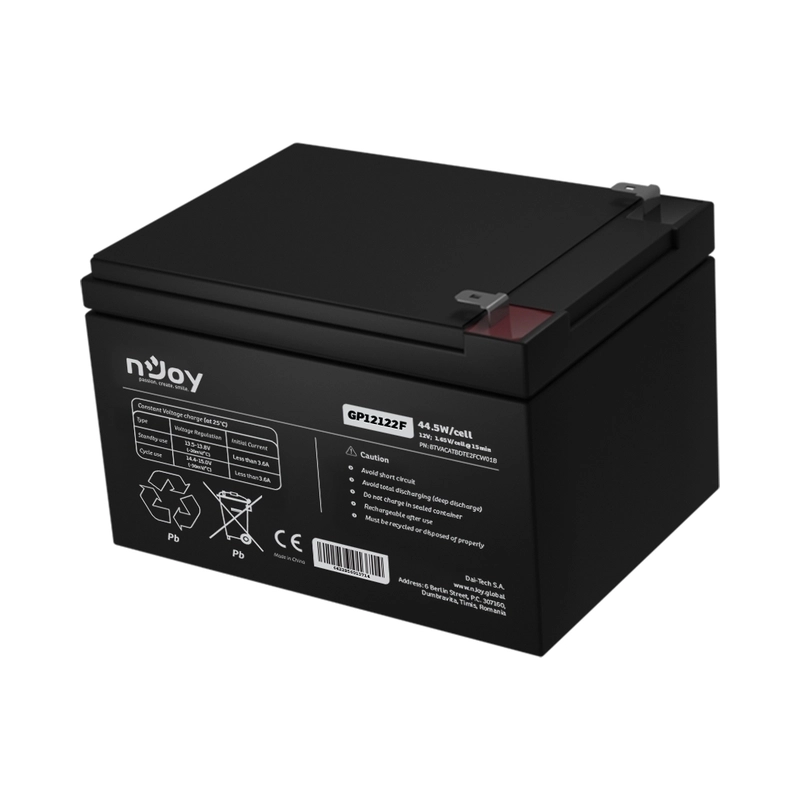 Батерия 12V 445W/cell - 12Ah Тип VRLA без поддръжка F2(T2) конектор - NJOY GP12122F