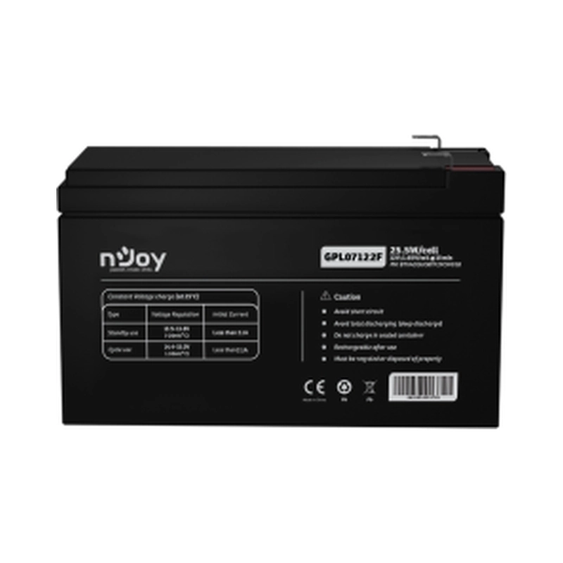 Батерия 12V 25,5W/cell - 7Ah Тип VRLA без поддръжка F2 конектор Удължена гаранция - NJOY GPL07122F