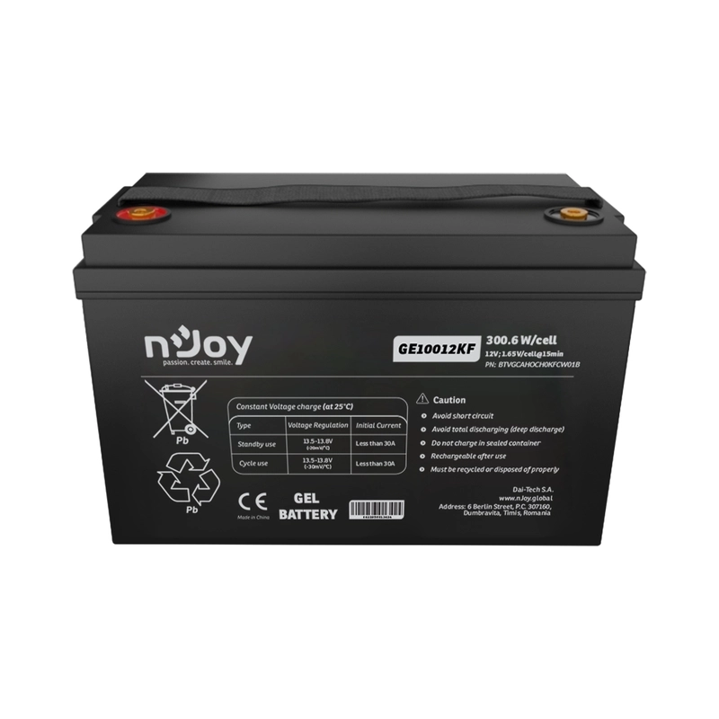 Батерия 12V 300,6 W/cell - 100Ah Тип VRLA без поддръжка Т11(M8) - NJOY GE10012KF
