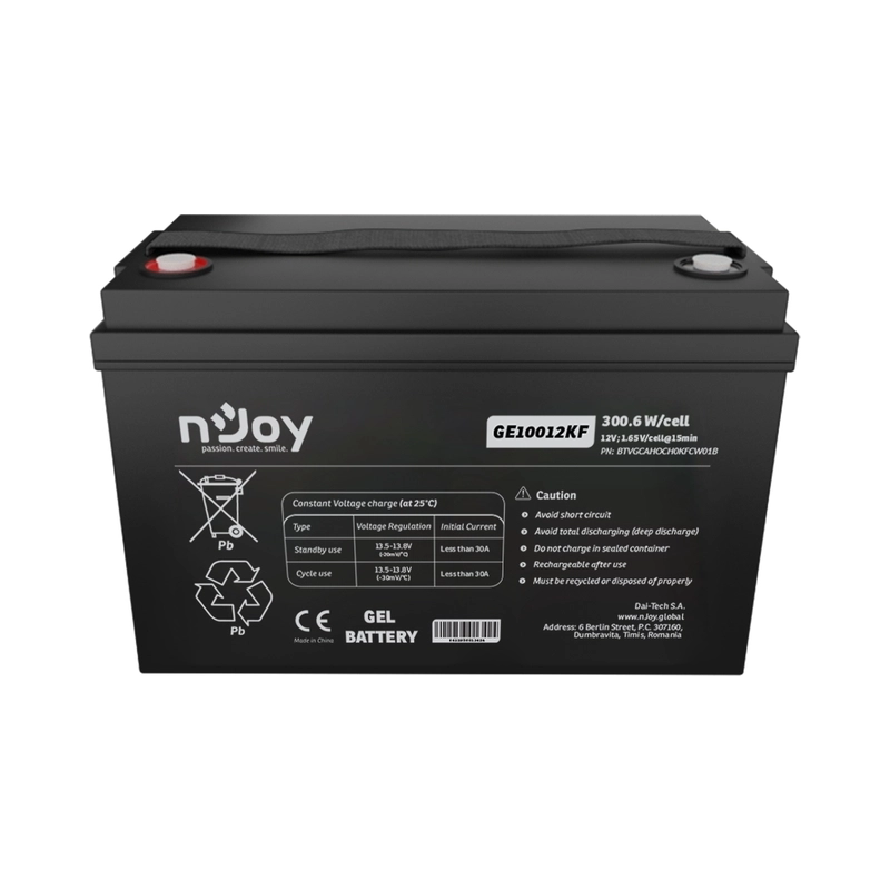 Батерия 12V 300,6 W/cell - 100Ah Тип VRLA без поддръжка Т11(M8) - NJOY GE10012KF