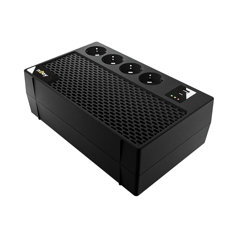 UPS 650VA/360W, Line Interactive LED индикация, Симулирана синусоида, AVR - автоматично регули - NJOY Renton 650 PLUS