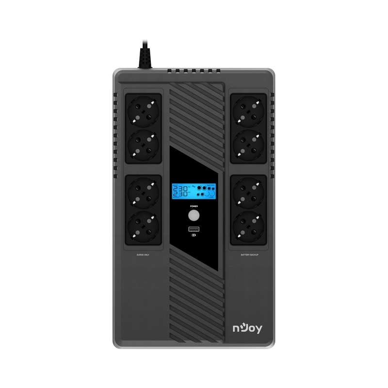 UPS 800VA/480W, Line Interactive, LCD display, Simulated sine wave, AVR - automatically regulates - NJOY Token 800