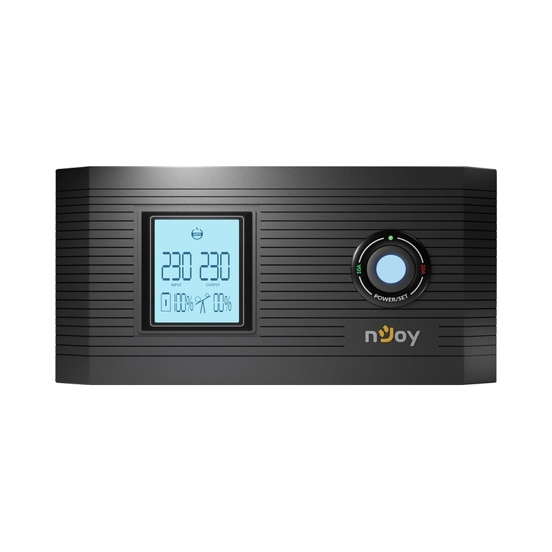 UPS 1200VA/1000W, Line Interactive , Подходящ за резервиране на помпи за отоплителни инсталации, без вградени батерии, поддържа 12V акумулатори от 40Ah до 200Ah - NJOY Aira 1200