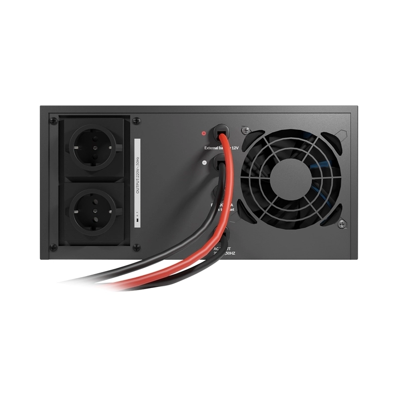 UPS 1200VA/1000W, Line Interactive , Подходящ за резервиране на помпи за отоплителни инсталации, без вградени батерии, поддържа 12V акумулатори от 40Ah до 200Ah - NJOY Aira 1200
