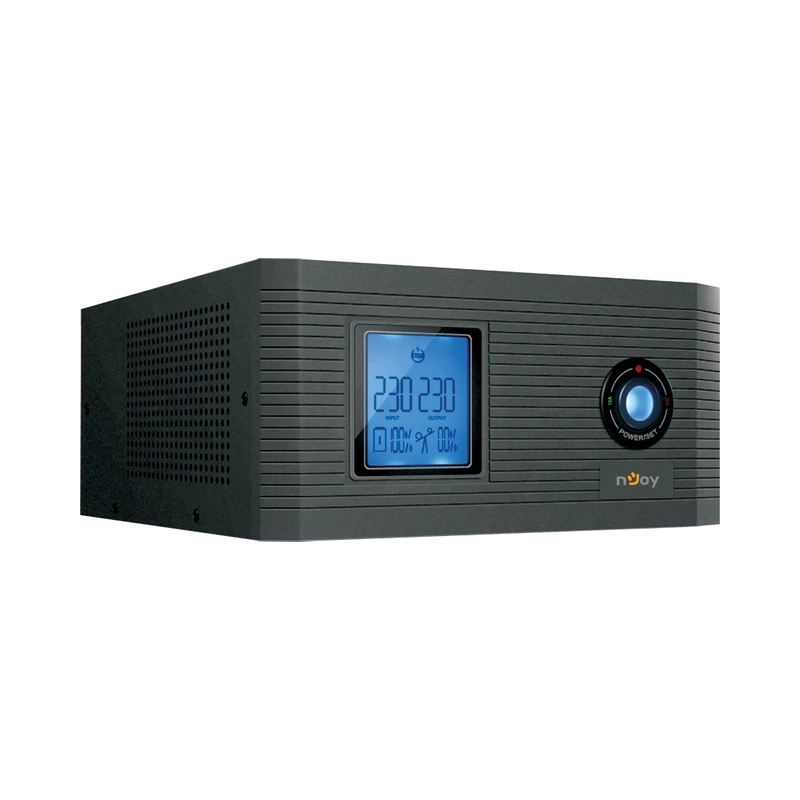 UPS 600VA/500W, Line Interactive , Подходящ за резервиране на помпи за отоплителни инсталации, без вградени батерии, поддържа 12V акумулатори от 40Ah до 200Ah - NJOY Aira 600