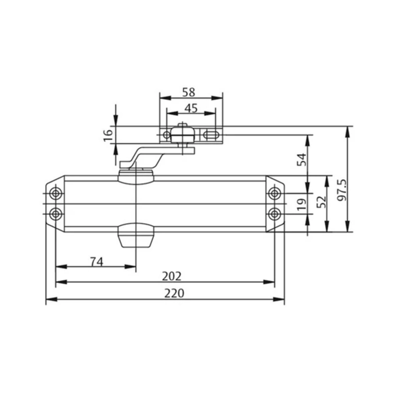 Автомат за затваряне на врата декоративен капак цвят черен - ASSA ABLOY DC120-D9005